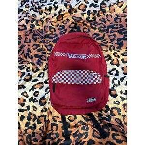 VANS Old Skool Off The Wall Red Checkered Backpack with Side Pocket